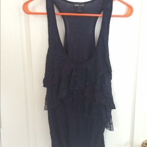 Wet deal blue tank with lace brand new with tags