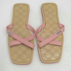 Gucci sandals. Leather straps