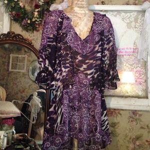 Feminine ruffles multi-print