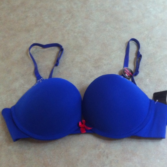 Royal blue and pink bling push up bra!