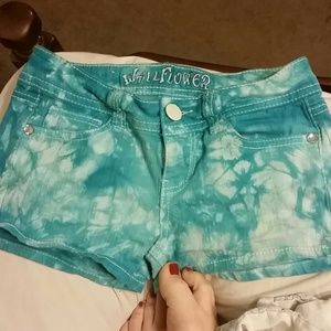 Wallflower blue tie-dye shorts