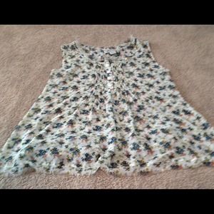 Sheer floral tank top