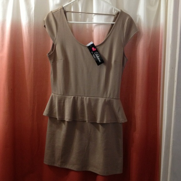 Brand new beige peplum dress