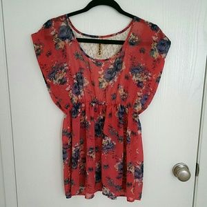 Peach floral top