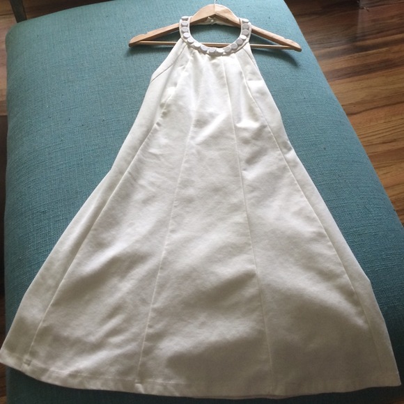 Halter A-Line cream dress