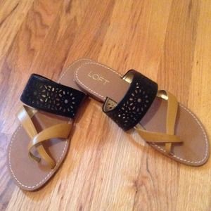 NWT black&brown Loft sandals