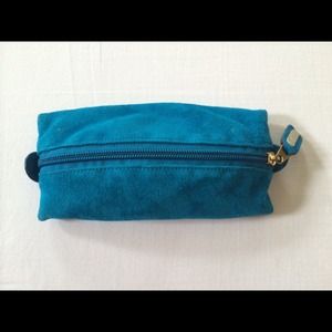 Authentic Suede St John Knits Blue Mini Pouch