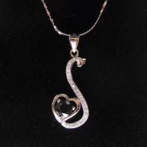 Sterling silver cubic zirconia crystal necklace