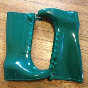 Green Rain boots