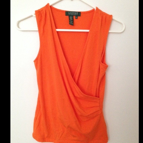 NWOT Lauren Ralph Lauren Orange Blouse