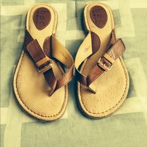 Born brown flip flops