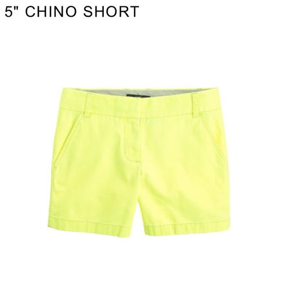 Jcrew 5 Inch Chino Shorts Neon Pear 