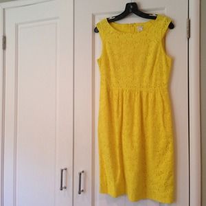 JCrew Yellow Lace Dress