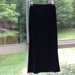 Long black skirt with side slit