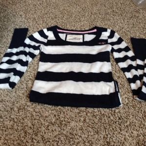 Hollister navy white sweater