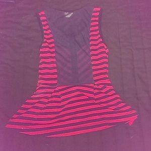 silence + noise Tops - Silence and Noise Striped Peplum Tank silence + noise Tops - Silence and Noise Striped Peplum Tank