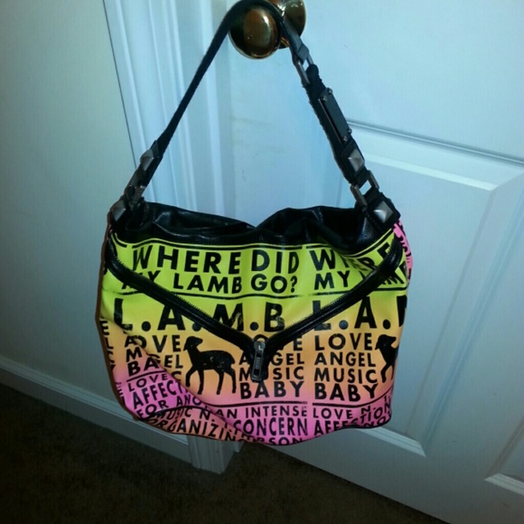 L.A.M.B Neon Ombre Dayglo Sunrise Bag Held