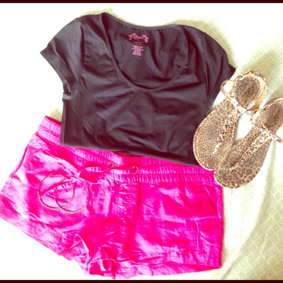 Pink Cotton/Linen Shorts, Sz L