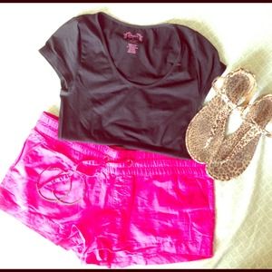 Pink Cotton/Linen Shorts, Sz L