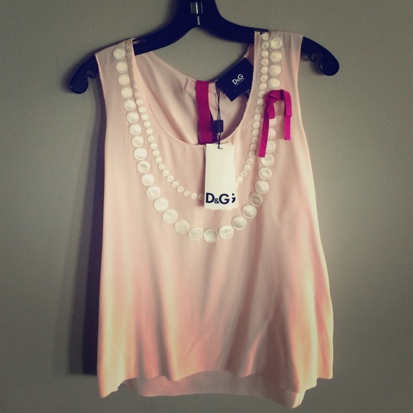 D&G dolce and gabbana silk light pink silk blouse