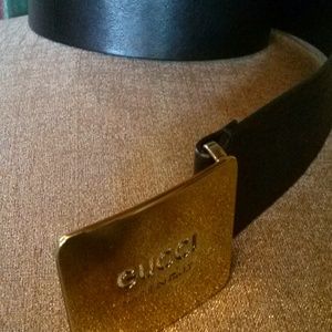 Authentic Gucci Belt w/Gold Buckle