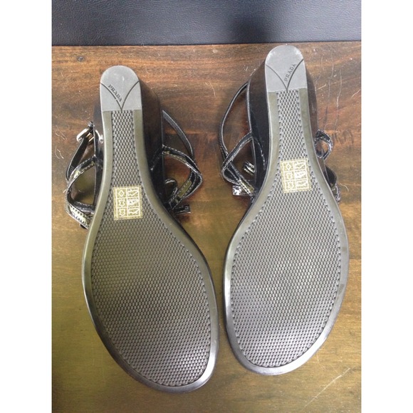 ❌SOLD❌Prada T-Strap Bow wedge sandal - Picture 2 of 4