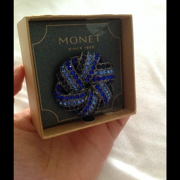 Monet Rhinestone Pin - Picture 2 of 5
