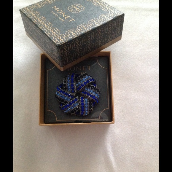 Monet Rhinestone Pin - Picture 3 of 5