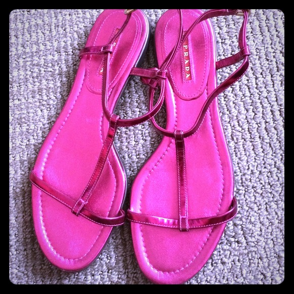 Size 40 prada sport neon pink sandals!!