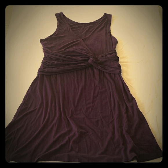 Comfortable,  yet stylish dark purple knit dress.