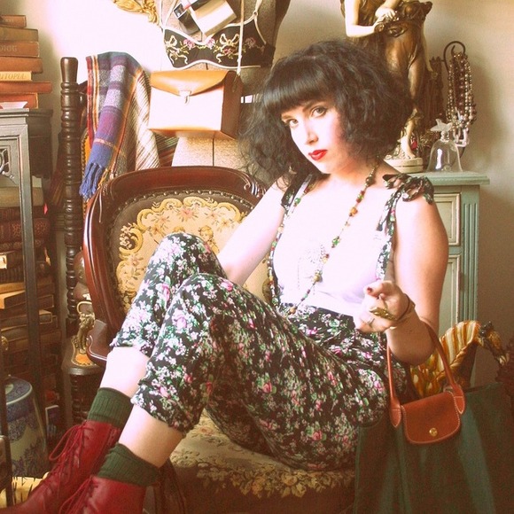 Urban Outfitters Pants - Lucca Couture UO summer floral suspenders pants
