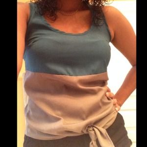 2 Tone Grey & Turq. Top