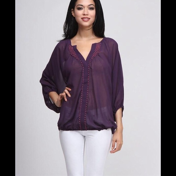 Eggplant sheer blouse