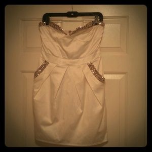Studded All White Cocktail Dress