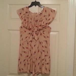 Neutral Peacock Pattern Romper