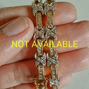 925 GOLD OVER SILVER CZ BRACELET