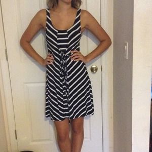 ⛔️Hold ⛔️Blue and white striped dress!