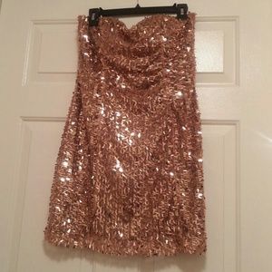 Gold Glitter Cocktail Dress