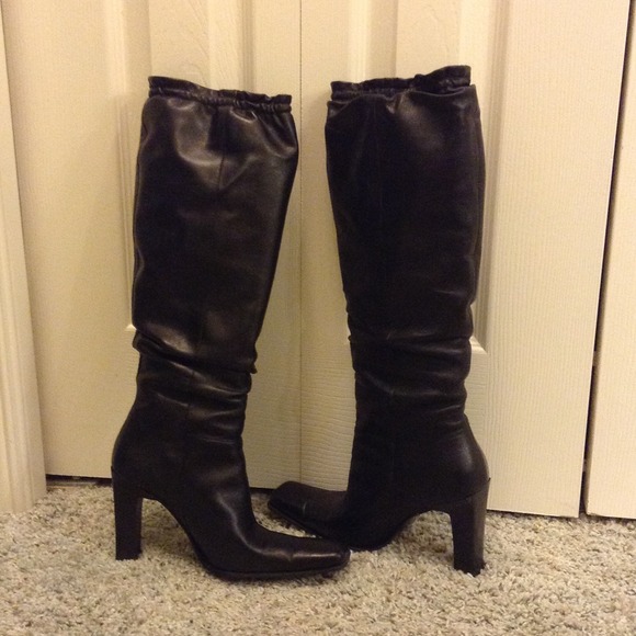 Knee length black boots