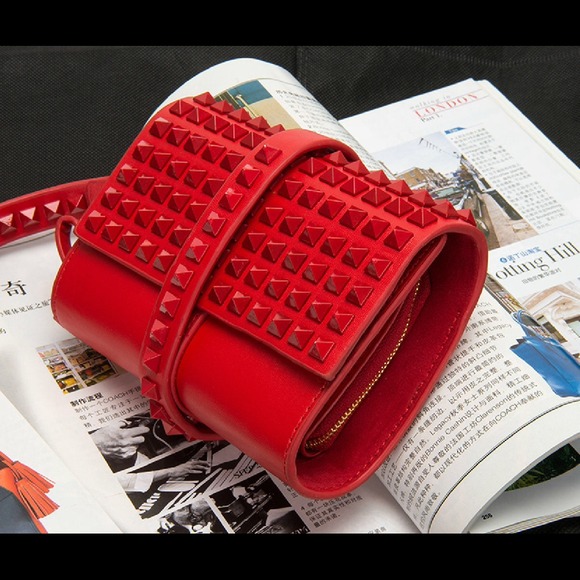 Zara Clutches & Wallets - SOLD! Zara Red Studded Mini Party Clutch
