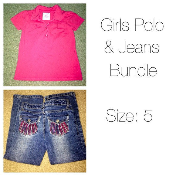 Girls pink polo & jeans bundle!