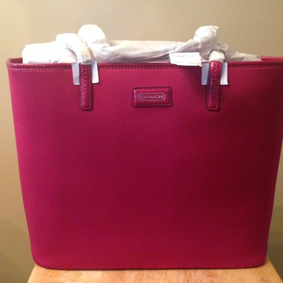 Cranberry Large Coach Tote Bag