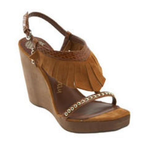 Sam Edelman Suede Fringe Platform Wedge