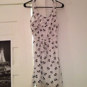 White dress with black bows!