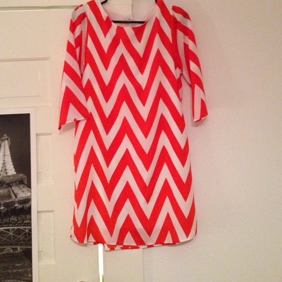 Orange and white chevron dress!