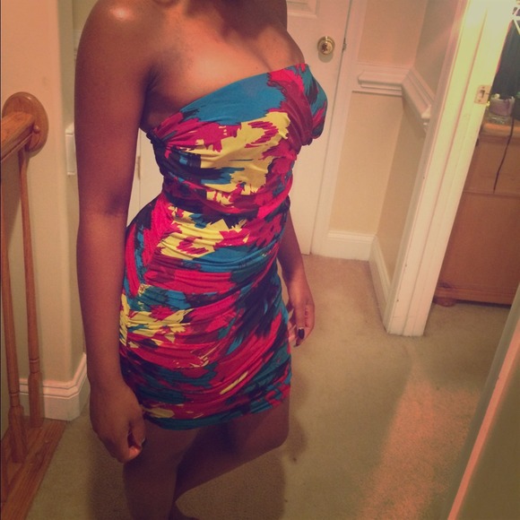 Strapless Multicolored Dress