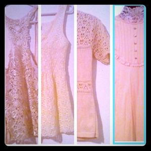 AVAILABLE Bundle of 4 cream/crochet/lace tops
