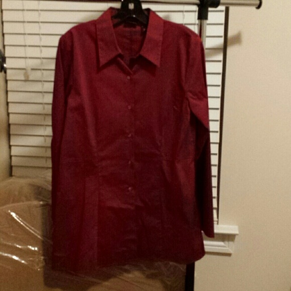 Long Burgundy Button-up
