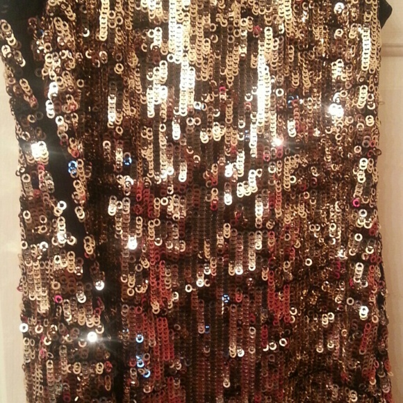 Gold and Black Sequin Cocktail Dress - Picture 3 of 3