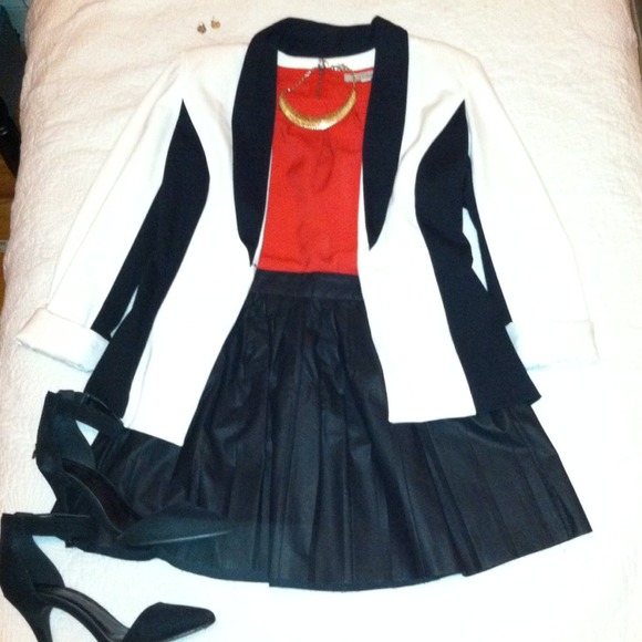 Black and white blazer